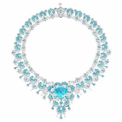 Silver Paraíba Tourmaline and Diamond Garland High Jewelry Collar